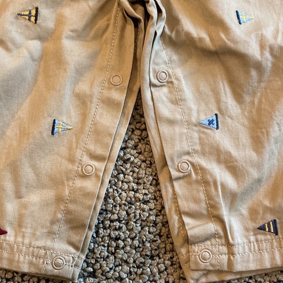 NWOT First Impressions Maroon & Khaki Overalls & Shirt Set Size 12 Months - Picture 5 of 7